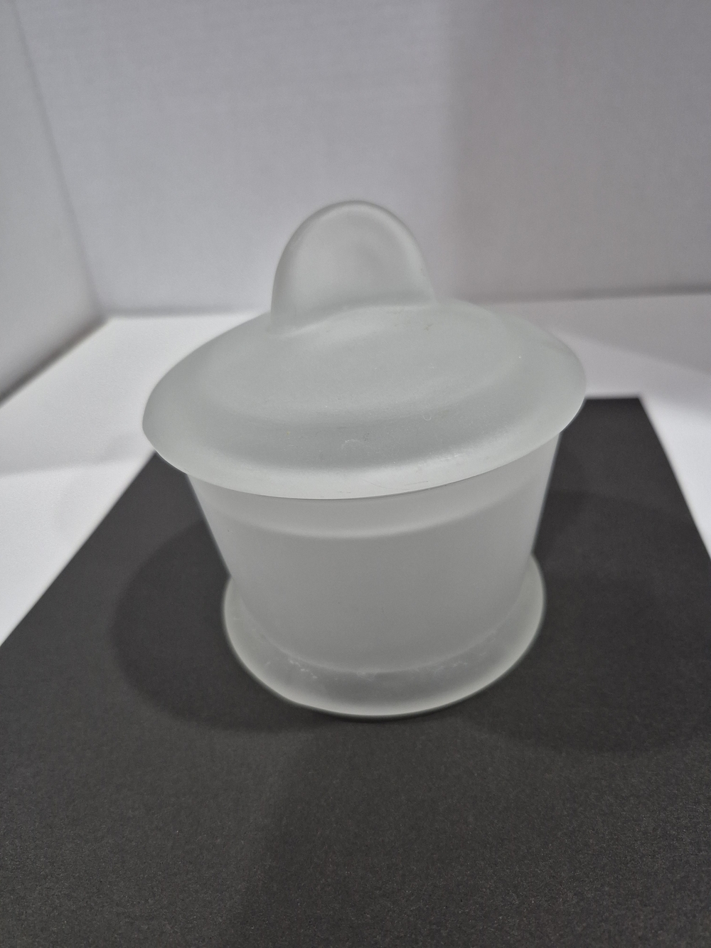 "Umbra" Frosted Satin Glass Lidded Jar - Frosted White